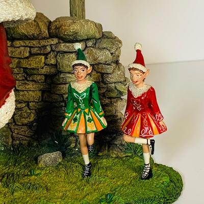 LOT 118: Collection of Irish Santas Including Danbury Mint "Irish Santa" , Lefton Christmas In Killerney Music Box and More