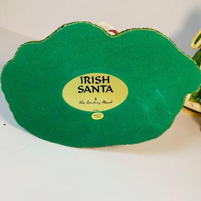 LOT 118: Collection of Irish Santas Including Danbury Mint "Irish Santa" , Lefton Christmas In Killerney Music Box and More