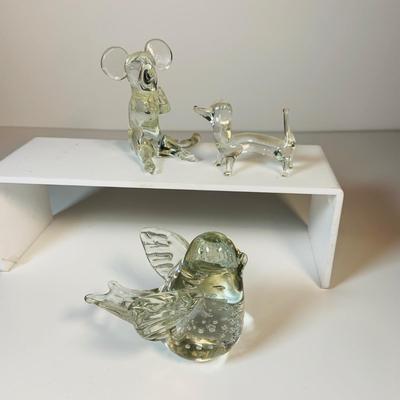 LOT 119: Beautiful Spun Glass Ornaments, Including Christmas Tree, Pulled Glass Animals, Blown Glass Ornaments and More