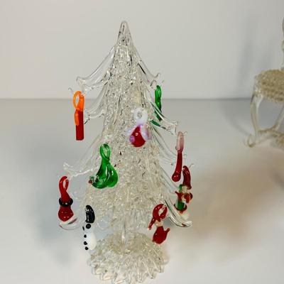 LOT 119: Beautiful Spun Glass Ornaments, Including Christmas Tree, Pulled Glass Animals, Blown Glass Ornaments and More