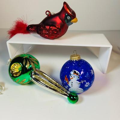 LOT 119: Beautiful Spun Glass Ornaments, Including Christmas Tree, Pulled Glass Animals, Blown Glass Ornaments and More