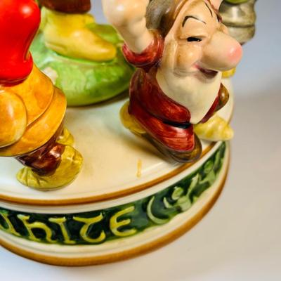 LOT120: Disney Porcelain Figurines and Music Box. Vintage Schmid Snow White and Friends Music Box, Mary Poppens and Cinderella Figurines