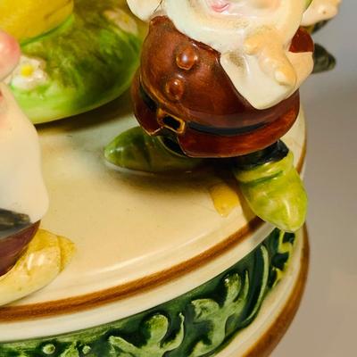 LOT120: Disney Porcelain Figurines and Music Box. Vintage Schmid Snow White and Friends Music Box, Mary Poppens and Cinderella Figurines