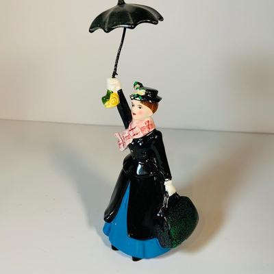 LOT120: Disney Porcelain Figurines and Music Box. Vintage Schmid Snow White and Friends Music Box, Mary Poppens and Cinderella Figurines