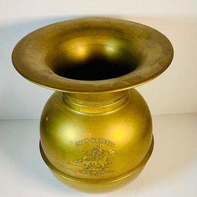LOT 122: Pony Express Tobacco Brass Spittoon