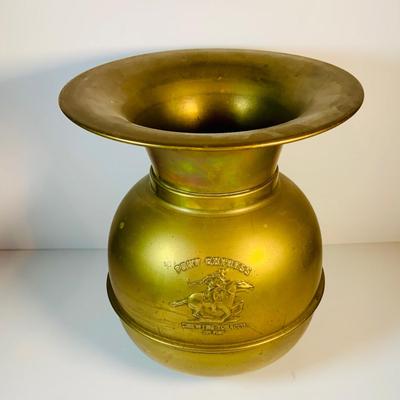 LOT 122: Pony Express Tobacco Brass Spittoon