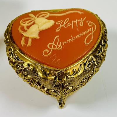 LOT124: Collection of VIntage Victorian Inspired Music Boxes/Trinket Boxes - San Francisco Music Box Co "Lara's Theme" Pop...