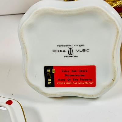 LOT125: Westland Golden Woman Playing Harp Music Box, Reuge Limoges Music Box with Swiss Musical Movment and One More Victorian Style...