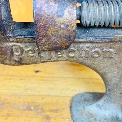 LOT 131: Vintage and Unusual Kitchen Gadgets; Planter’s Peanuts Serving Bowls and a Perfection Nutcracker and Wooden Bowl