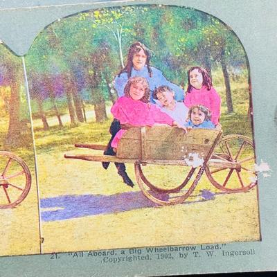 LOT 132: Antique Wood Stereoscope with Steroview Picture Cards of Victorian Christmas and More and Stereoview Scentic Pictures from...