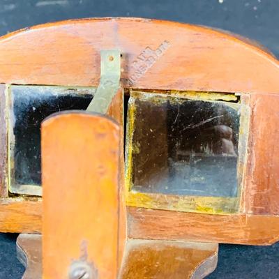 LOT 132: Antique Wood Stereoscope with Steroview Picture Cards of Victorian Christmas and More and Stereoview Scentic Pictures from...