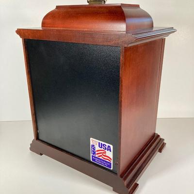 LOT 141: Vintage Bradford Highland S-9 Mantle Clock and Brass Table Lamp