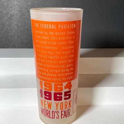 LOT 149: Collection of Seven 1964 - 1965 New York World's Fair Frosted Drinking Glasses / Barware