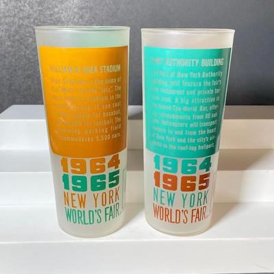 LOT 149: Collection of Seven 1964 - 1965 New York World's Fair Frosted Drinking Glasses / Barware