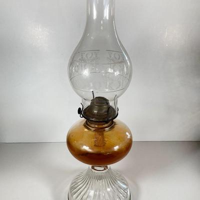 LOT 151: Pair of Vintage Tall Glass Oil Lamps