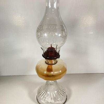 LOT 151: Pair of Vintage Tall Glass Oil Lamps