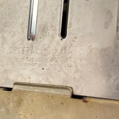 LOT 152: Vintage General Electric Toaster, Manning - Bowman Coffee Percolator, Butter Dish and West Bend Aluminum Cake Serving Tray