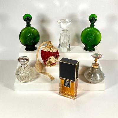 LOT 154: Vintage Perfume and Perfume Bottles - France Art Deco, DeVilbiss, Demi-Jour, Coco Chanel and More