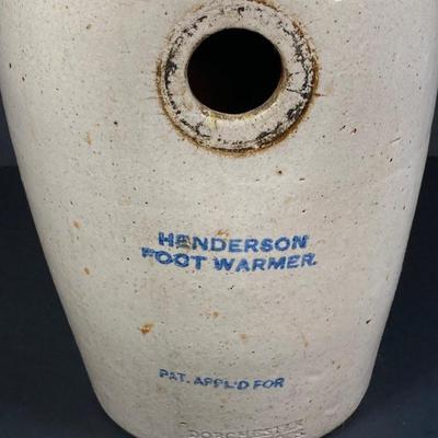 LOT 157: Antique Henderson (Dorchester Pottery Wk's) Foot Warmer Crock