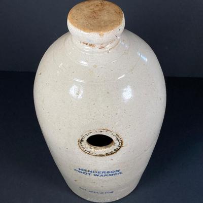 LOT 157: Antique Henderson (Dorchester Pottery Wk's) Foot Warmer Crock