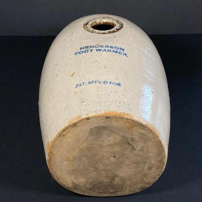 LOT 157: Antique Henderson (Dorchester Pottery Wk's) Foot Warmer Crock