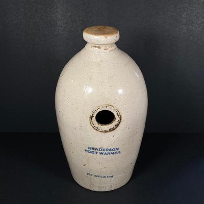 LOT 157: Antique Henderson (Dorchester Pottery Wk's) Foot Warmer Crock