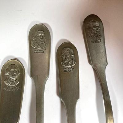 LOT 159: "The Bi-Centennial Spoon Collection" from The Franklin Mint with Wooden Display Rack