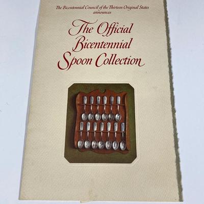 LOT 159: "The Bi-Centennial Spoon Collection" from The Franklin Mint with Wooden Display Rack