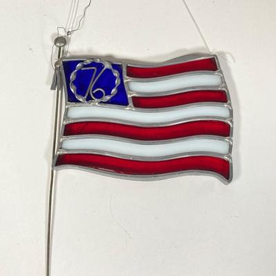 LOT 160: Stained Glass Collection - American Flag, Pumpkin, Heart, Birds, Musical Note and Tower Clock