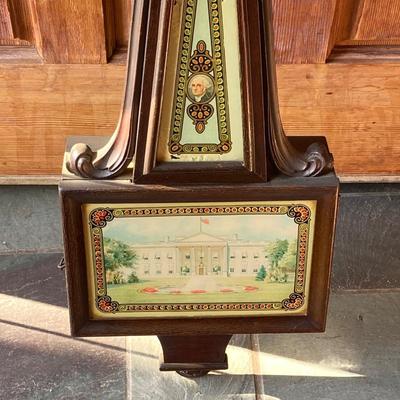 LOT 161: Vintage Alden Eight Day Banjo / George Washington Wall Clock with Key by The Sessions Clock Co