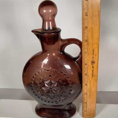 LOT 162: Colorful Glass Bottle Collection - Fislerville Glass Works Green Jenny Lind, Amethyst Colored, Violin Shaped, Wheaton Ink and More