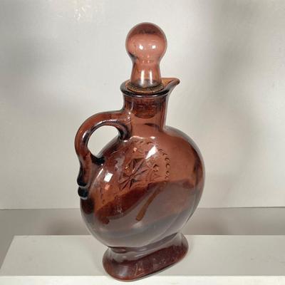 LOT 162: Colorful Glass Bottle Collection - Fislerville Glass Works Green Jenny Lind, Amethyst Colored, Violin Shaped, Wheaton Ink and More