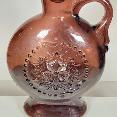 LOT 162: Colorful Glass Bottle Collection - Fislerville Glass Works Green Jenny Lind, Amethyst Colored, Violin Shaped, Wheaton Ink and More