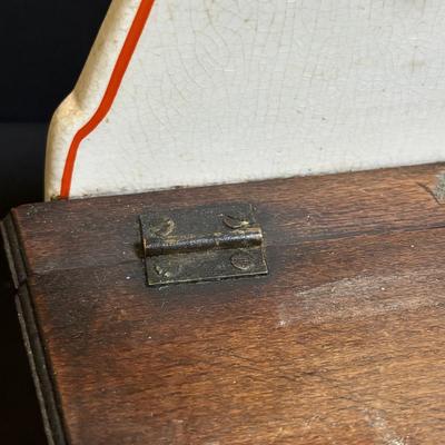LOT 191: Antique Salt Box INGE w/Wooden Lid made in Germany, Wooden Box Grater w/Drawer & Vintage Metal Graters