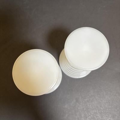 LOT 93: Vintage Hazel Atlas Collections of Glassware: Set of 4 Red Candy Stripe & White Tumblers, Moderntone Platonite...