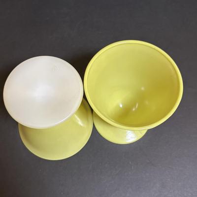 LOT 93: Vintage Hazel Atlas Collections of Glassware: Set of 4 Red Candy Stripe & White Tumblers, Moderntone Platonite...