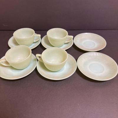 LOT 196: Vintage Fire King Childs Teacups w/Saucers