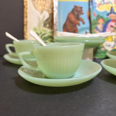 LOT 196: Vintage Fire King Childs Teacups w/Saucers