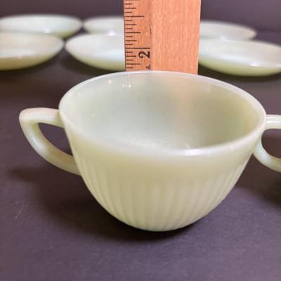 LOT 196: Vintage Fire King Childs Teacups w/Saucers