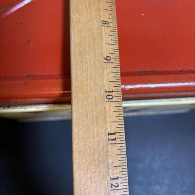 LOT 200: Vintage Metal Bread Box FILLED with Cookie Cutters