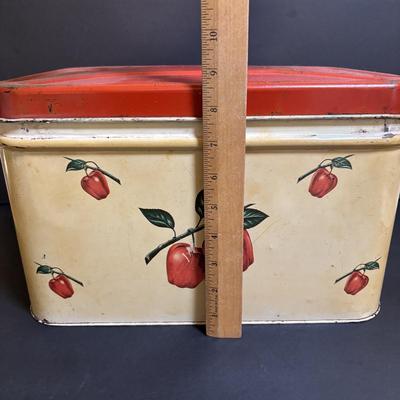 LOT 200: Vintage Metal Bread Box FILLED with Cookie Cutters
