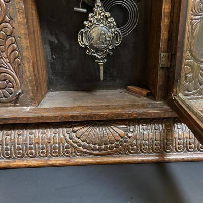 LOT 201: Antique Gingerbread Mantel Calendar Clock - Untested