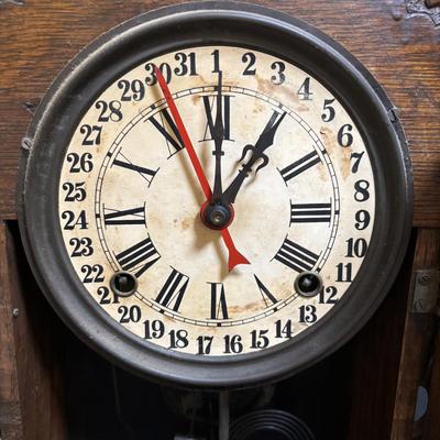 LOT 201: Antique Gingerbread Mantel Calendar Clock - Untested