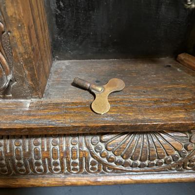 LOT 201: Antique Gingerbread Mantel Calendar Clock - Untested