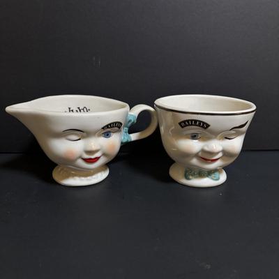 LOT 203: Collection Irish Coffee Glassware, Limited Edition Baileys Irish Creamer & Sugar Bowl, Novelty Shot Glasses Cobalt Blue...