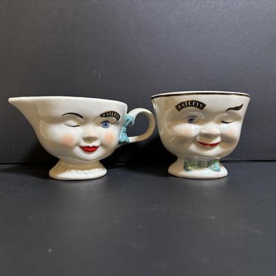 LOT 203: Collection Irish Coffee Glassware, Limited Edition Baileys Irish Creamer & Sugar Bowl, Novelty Shot Glasses Cobalt Blue...