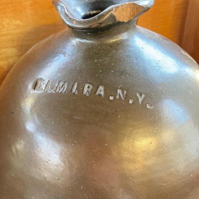 LOT 217: Pair of Stoneware Jugs - ELMIRA, N.Y. and No 2 Sherwood Bros