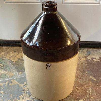 LOT 217: Pair of Stoneware Jugs - ELMIRA, N.Y. and No 2 Sherwood Bros