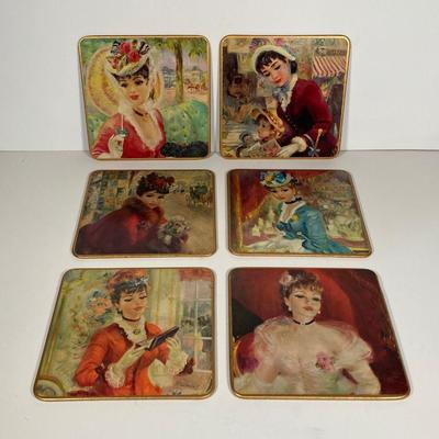 LOT 218: Vintage Collection - Purse Pin Money Bank, Trinket Boxes / Dishes, Win-El-Ware England Oversized Coasters, Decorative Mother...