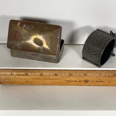 LOT 218: Vintage Collection - Purse Pin Money Bank, Trinket Boxes / Dishes, Win-El-Ware England Oversized Coasters, Decorative Mother...